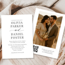 Elegant Modern QR Code Photo Wedding