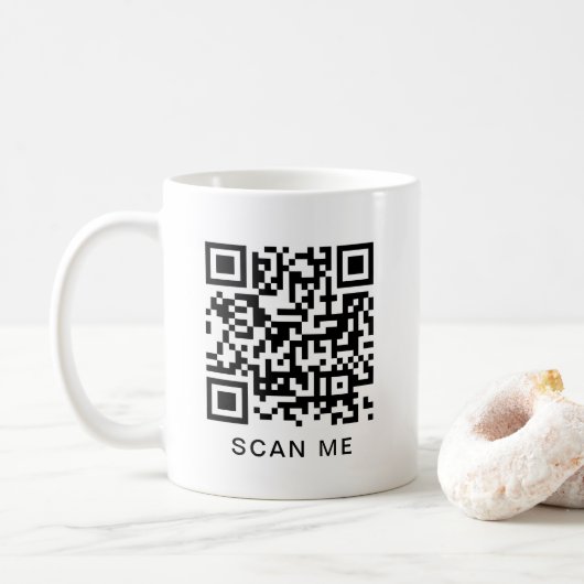 Elegant Modern QR Code Scan Me Create Your Own コーヒーマグカップ (ドーナツ)