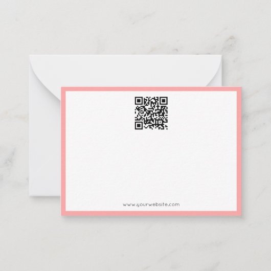 Elegant Modern QR Code Typography Script Name ノートカード (裏面)