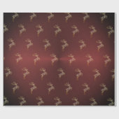 Elegant Modern Red and Gold Reindeer Christmas ラッピングペーパー (フラット)