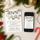 Elegant Modern Retro Christmas Party Invitation 招待状