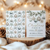Elegant Modern Retro Christmas Party Invitation 招待状