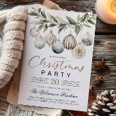 Elegant Modern Retro Christmas Party Invitation 招待状
