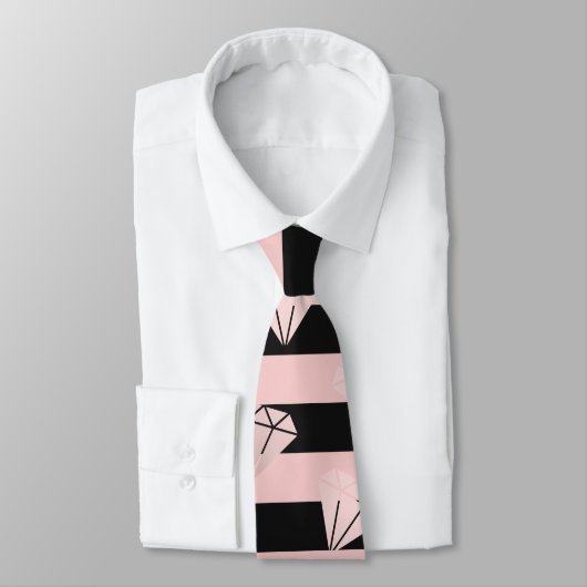 Elegant modern rose gold diamond stripe pattern ネクタイ (タイ)