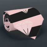 Elegant modern rose gold diamond stripe pattern ネクタイ<br><div class="desc">Girly design featuring pink & black stripe,  faux rose gold diamond pattern.</div>