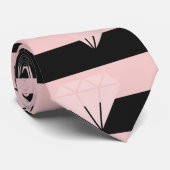 Elegant modern rose gold diamond stripe pattern ネクタイ (ロール)