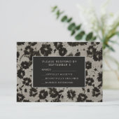 Elegant Modern RSVP Card Wedding Silver Black (スタンド正面)