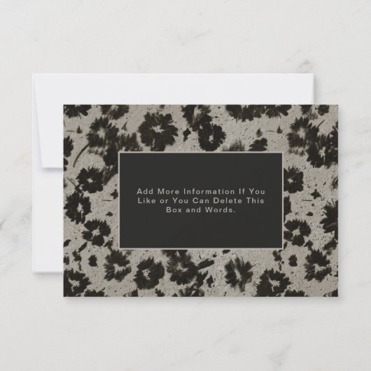 Elegant Modern RSVP Card Wedding Silver Black (裏面)