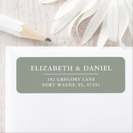 Elegant Modern Sage Green Wedding Return Address ラベル