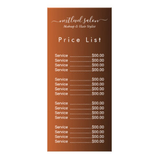 Elegant Modern Salon Price List Rack Card  ラックカード