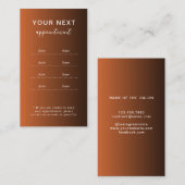 Elegant Modern Salon Spa Appointment Reminder Card 予約カード (正面/裏面)