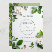 Elegant Modern Save the Date Card - Customizable 招待状 (正面/裏面)