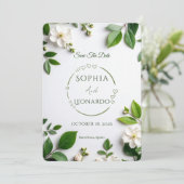 Elegant Modern Save the Date Card - Customizable 招待状 (スタンド正面)