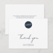 Elegant Modern Script Business Logo Thank You ノートカード (正面/裏面)