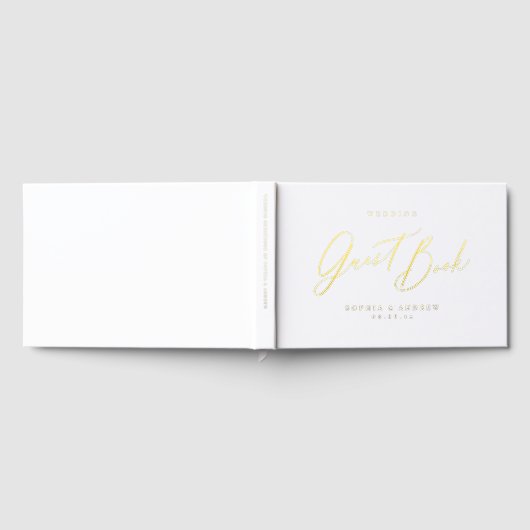 Elegant modern script minimalist wedding  ゲストブック (全面)