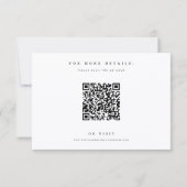 Elegant Modern Script Photo QR Code Wedding 招待状 (裏面)
