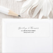 Elegant  modern script  return address label  ラベル (インサイチュ)