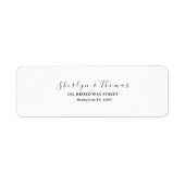 Elegant  modern script  return address label  ラベル (正面)