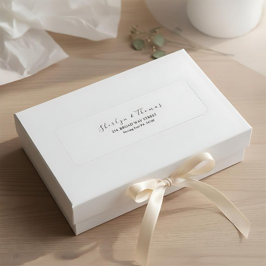 Elegant  modern script  return address label  ラベル