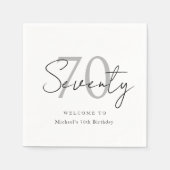 Elegant Modern Seventy 70th Birthday Party Napkins スタンダードカクテルナプキン (正面)