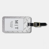 Elegant Modern Silver Monogram Initial Name ラゲッジタグ (正面横)