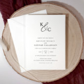 Elegant Modern Simple Black & White Wedding 招待状