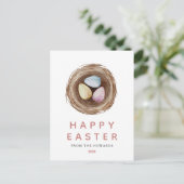 Elegant Modern Simple Easter Eggs | Happy Easter シーズンポストカード (スタンド正面)