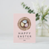 Elegant Modern Simple Easter Eggs | Happy Easter シーズンポストカード (スタンド正面)