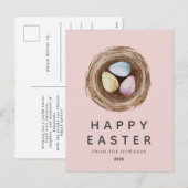 Elegant Modern Simple Easter Eggs | Happy Easter シーズンポストカード (正面/裏面)