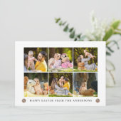 Elegant Modern Simple Eggs Happy Easter Photo シーズンカード (スタンド正面)