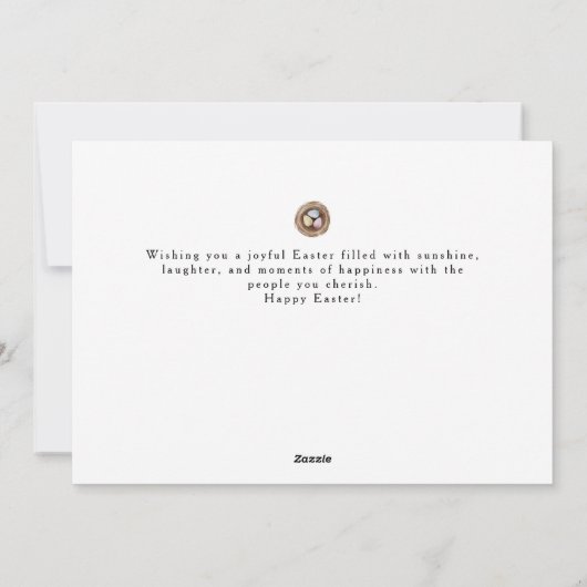 Elegant Modern Simple Eggs Happy Easter Photo シーズンカード (裏面)