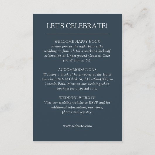 Elegant Modern Simple Elements Wedding エンクロージャーカード (正面)