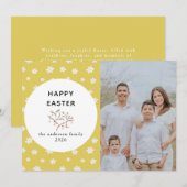 Elegant Modern Simple Flower Happy Easter Photo シーズンカード (正面/裏面)