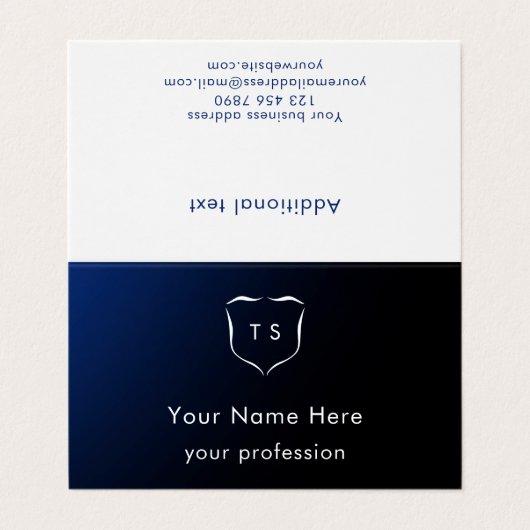 Elegant Modern Simple Monogram Crest Professional 名刺 (外部フラット)