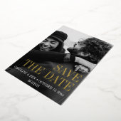 Elegant Modern Simple Vertical Photo Wedding 箔招待状 (回転した状態)