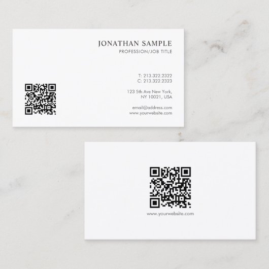 Elegant Modern Sleek Design Template QR Code 名刺 (正面/裏面)