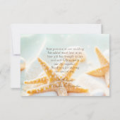 Elegant Modern Starfish Shells Ocean Beach Wedding サンキューカード (裏面)