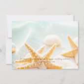 Elegant Modern Starfish Shells Ocean Beach Wedding セーブザデート (裏面)