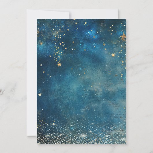 Elegant Modern Stars Blue Sweet 16 招待状 (裏面)