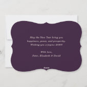Elegant Modern Stars Purple New Year Card シーズンカード (裏面)