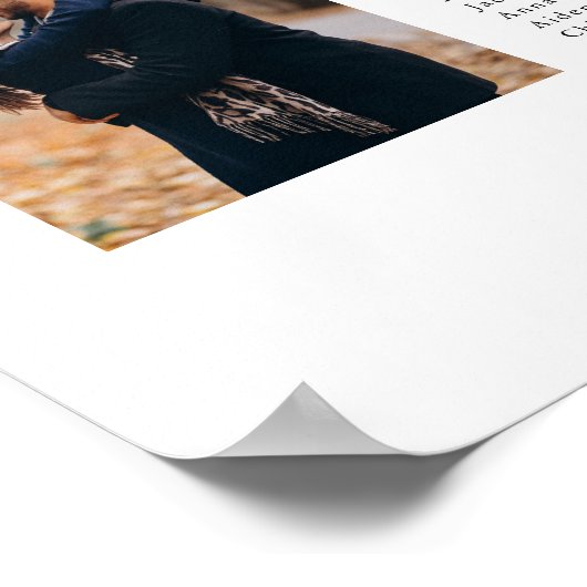 Elegant Modern Table  Photo Wedding Seating Chart ポスター (角)