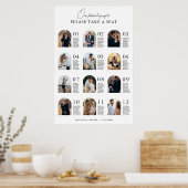 Elegant Modern Table  Photo Wedding Seating Chart ポスター (キッチン)
