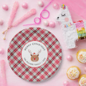 Elegant Modern Tartan Plaid Christmas Family ペーパープレート (パーティー)