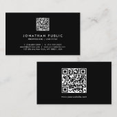 Elegant Modern Template QR Code Black And White 名刺 (正面/裏面)