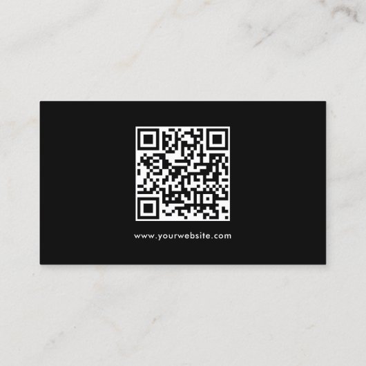 Elegant Modern Template QR Code Black And White 名刺 (裏面)