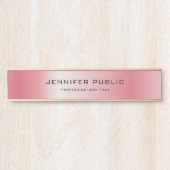 Elegant Modern Template Trendy Glamour Rose Gold サインプレート (正面)