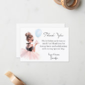 elegant modern thank you sweet 16 pink dress ノートカード (正面/裏面インサイチュ)