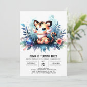 Elegant Modern Tiger Birthday 招待状 (スタンド正面)