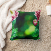 Elegant Modern Trendy Stylish Pink White Floral クッション (ブランケット)