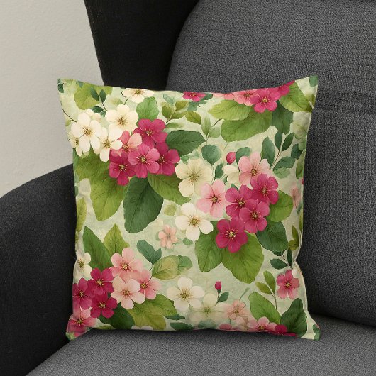 Elegant Modern Trendy Stylish Pink White Floral クッション